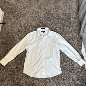 Banana Republic White Long-Sleeve Dress Shirt